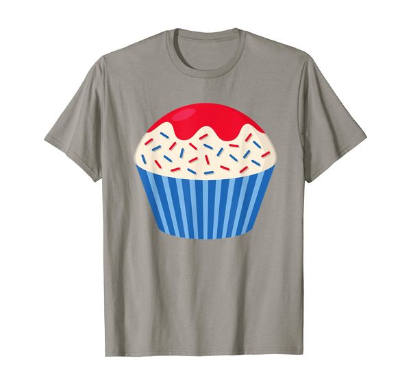 

Cupcake Food Costume TShirt Fun White Red Frosting Sprinkles, Mainly pictures