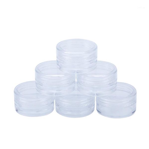 

storage bottles & jars 100pcs 3g empty lip container plastic eyeshadow cream jar transparent cosmetic makeup pot mini sample refillable