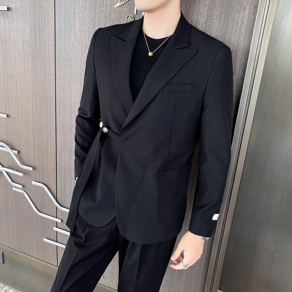 

men's suit personalized design korean hairdresser two piece suits & blazers, White;black