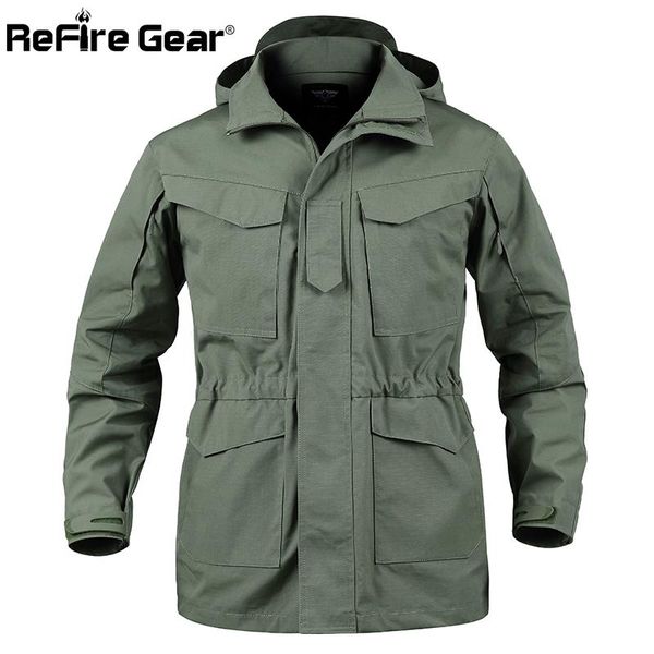 

men's jackets refire gear us army camouflage military jacket men waterproof tactical field hoody autumn many pockets windbreaker coat, Black;brown