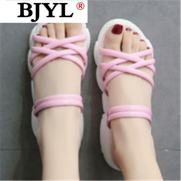 

sandals 2021 women shoes summer outdoor beach open toe slipper fashion comfortable platform wedges casual for woman, Black