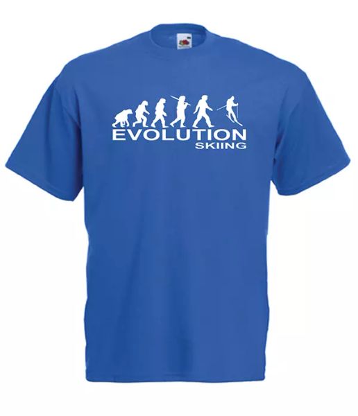 

evolution ski skiing xmas gift idea mens women t shirts multi-color s-2xl, White;black