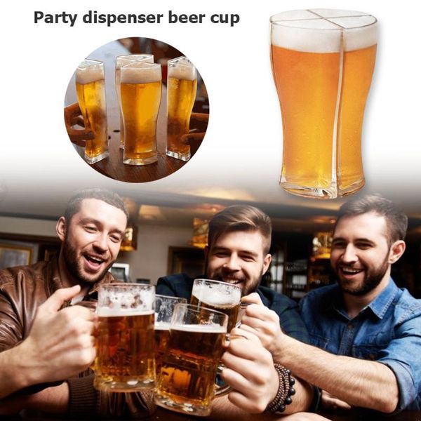 

super schooner beer glasses mug cup separable 4 part large capacity creative acrylic liquor divider dispenser for party wine