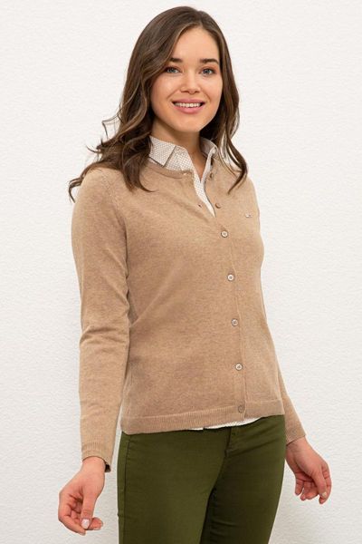 

women's knits & tees original us. assn. cardigan women uspa logo slim fit long sleeve season autumn winter spring classic, White