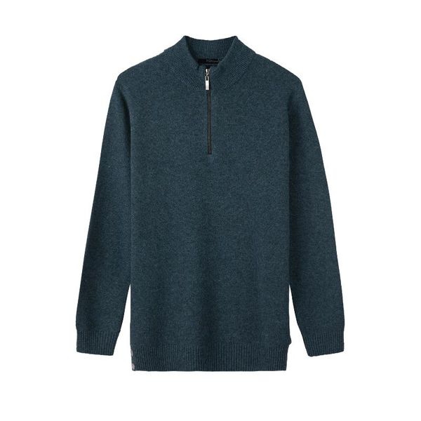 

men's sweaters votsein winter casual solid zipper wool sweater long sleeve multi-colored pullover, White;black