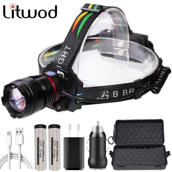 

headlamps xhp70 powerful headlamp head lamp headlight 32w 4291lm led bulbs 2* 18650 battery zoom in / out lithium ion litwod