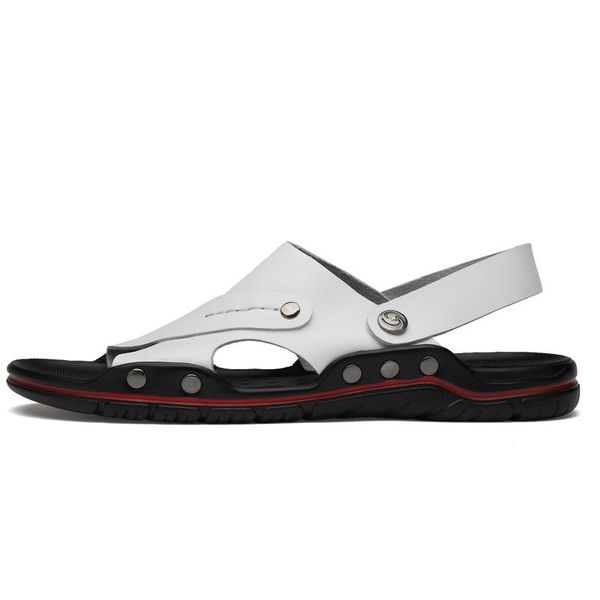 

sandals da men shoes for sandalias sandalle couro homme hombre beach rubber summer masculino sandalen ritable man sandalet sandal uomo, Black