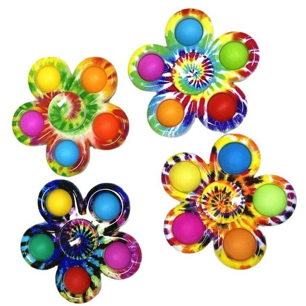 

fashion pop fidget spinner party favor printed rainbow bubble sensory figit toys simple dimple wholesale children early education