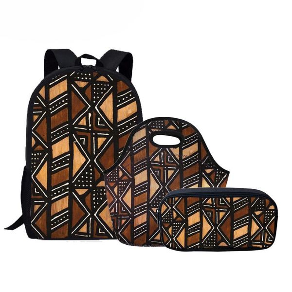 

pcs children school bags sets girls schoolbags african traditional printed bookbag for kids students with and pen