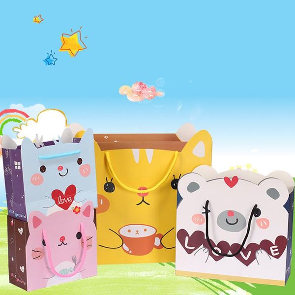 

gift wrap 10pcs/lot korean children's cartoon bag lovely creative handbag party holiday decoration products