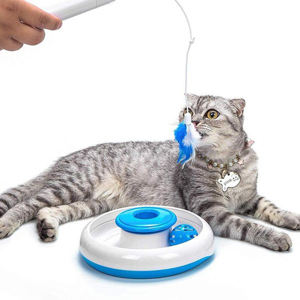 

cat toys electric rotating funny feather stick pet rotary interactive play supplies