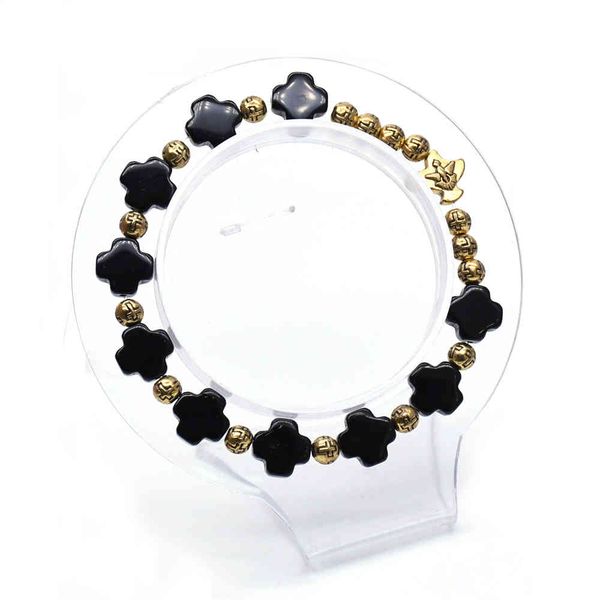 

black agate cross bracelet catholicism fashion gift religious