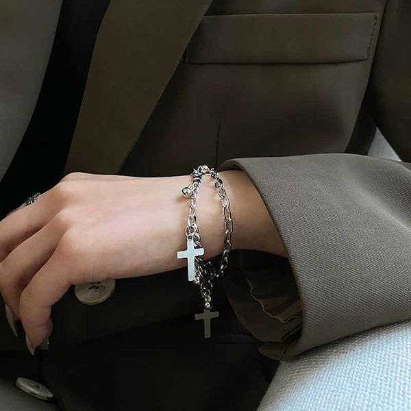 

double cross love gold coin bracelet dign for girls, Golden;silver