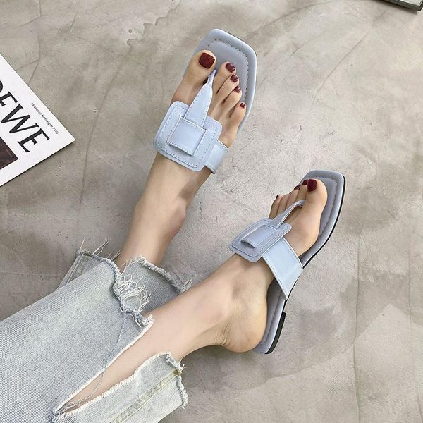 

slippers summer women elegant outdoor trend design solid leather strap flip flops beach casual leisure shoes ladies female 2021, Black