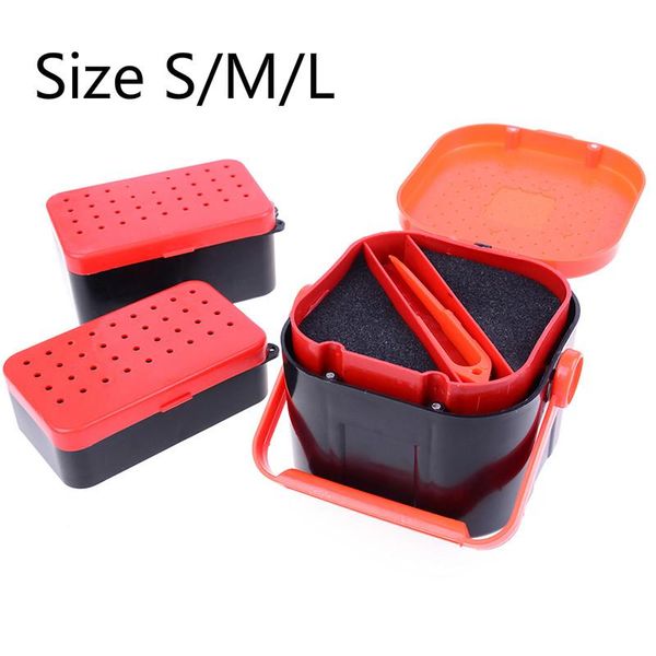 

fishing accessories size s/m 2 compartments baits earthworm worm lure storage case tackle box bait redworm