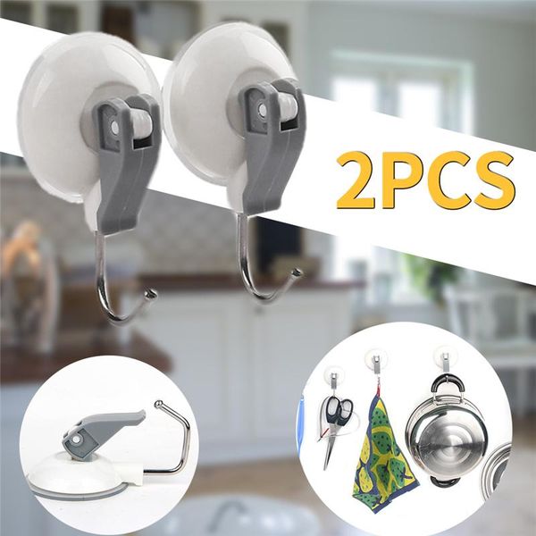 

hooks & rails 2pcs adhesive wall hanging hook sucker abs resin powerful lever 1.5kg heavy duty suction cup kitchen household towel holder