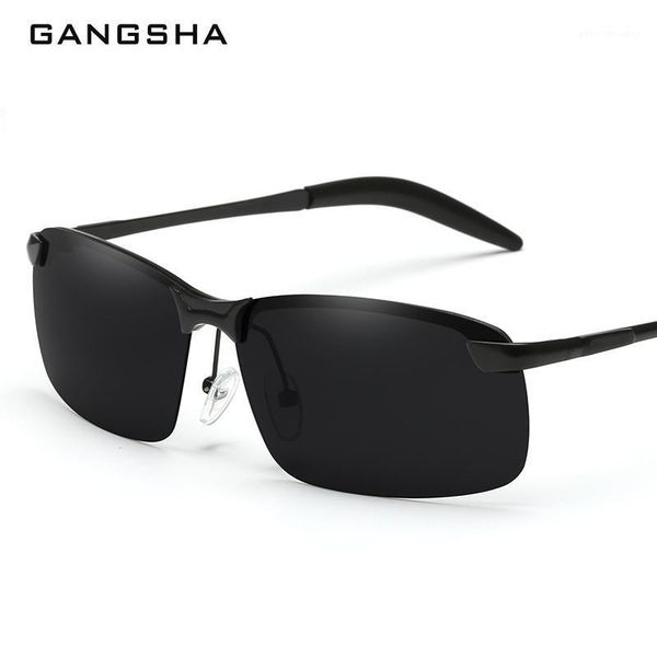

sunglasses gangsha design aluminum magnesium men polarized driving sun glasses male sport vintage #3043, White;black