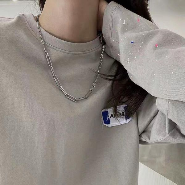 

chains retro necklace chain for women exaggeration collares collar necklaces collier naszyjnik colar choker cadena drop, Silver