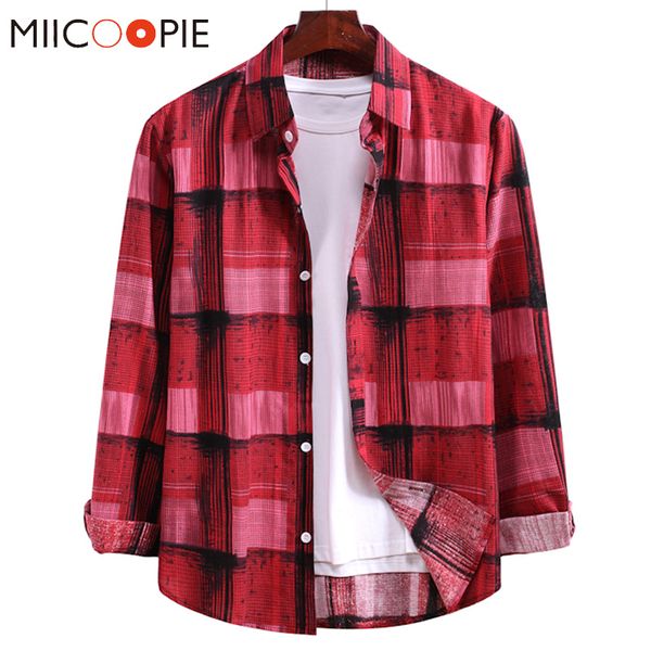 

men plaid dress shirt 2020 korean fashion long sleeve casual business formal shirt mens loose social work wear, White;black