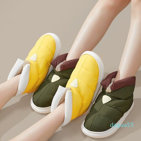 

slippers women's home winter warm plush soft female slipper indoor comfortable ladies flat shoes bedroom woman footwear 2021 men, Black