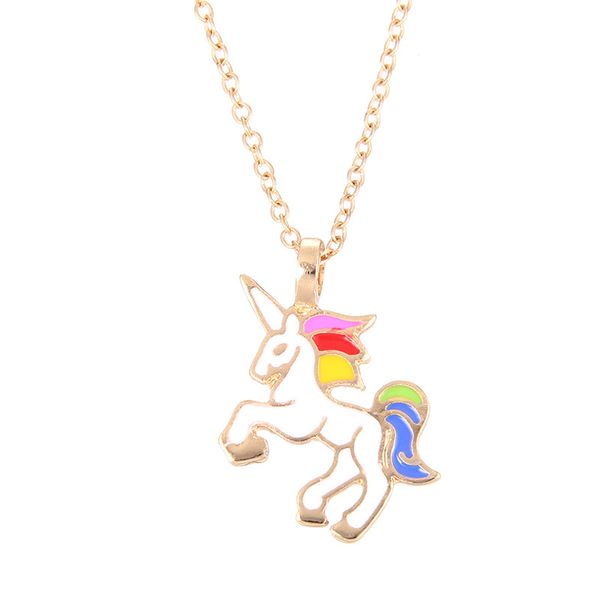

necklace for girls children kids enamel cartoon horse jewelry accessories women animal necklace pendant party, Silver