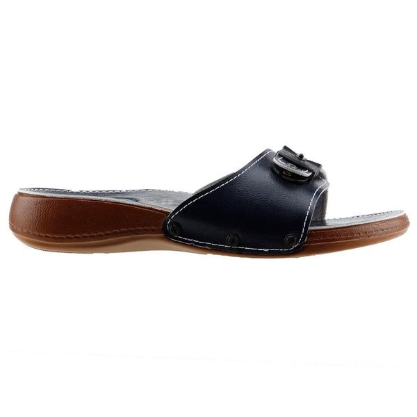 

muya 27200 dark blue daily walking jelli casual base lady slippers, Black
