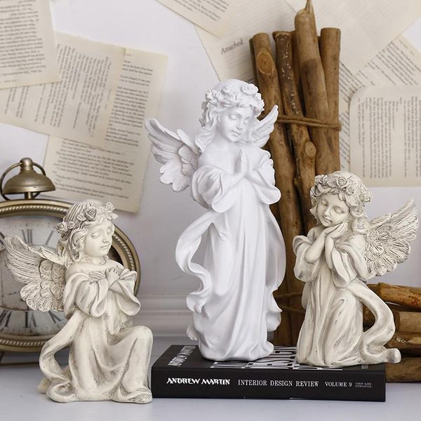 

decorative objects & figurines home decoration girl heart sculpture desktrinket angel cute european retro flower fairy boho decor natal