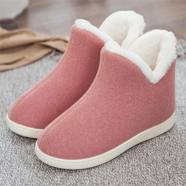 

boots winter middle-aged and elderly cotton slippers with non-slip thick-soled home warm furry menandwomenthickcottonshoes, Black