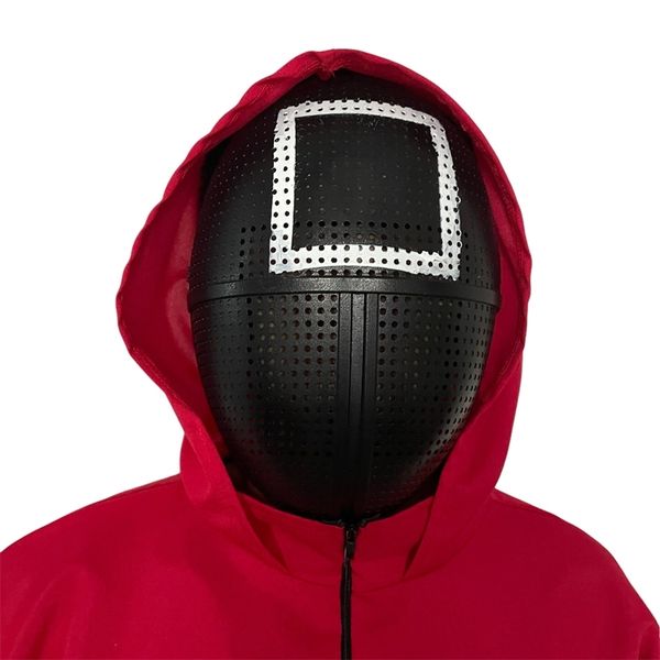 

11halloween cos squid game costume carnival jumpsuit, Black;red