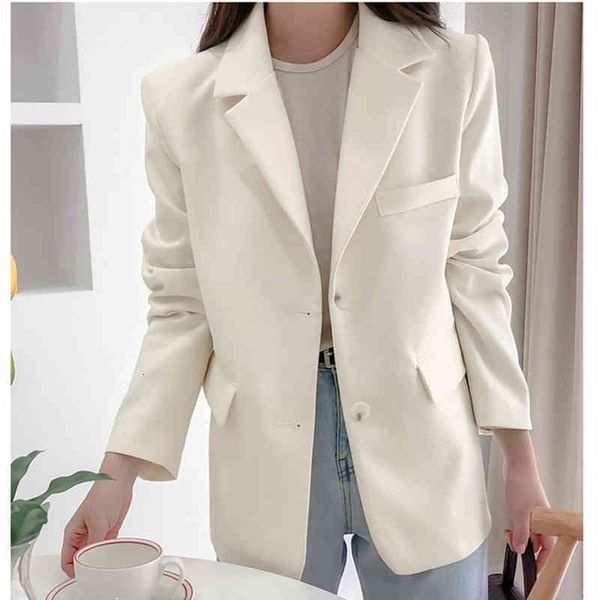 

suits women office lady wear suit blazer solid casual single breasted coat jacket long sleeve notched collar fishion blazers h1k7 36bz, White;black