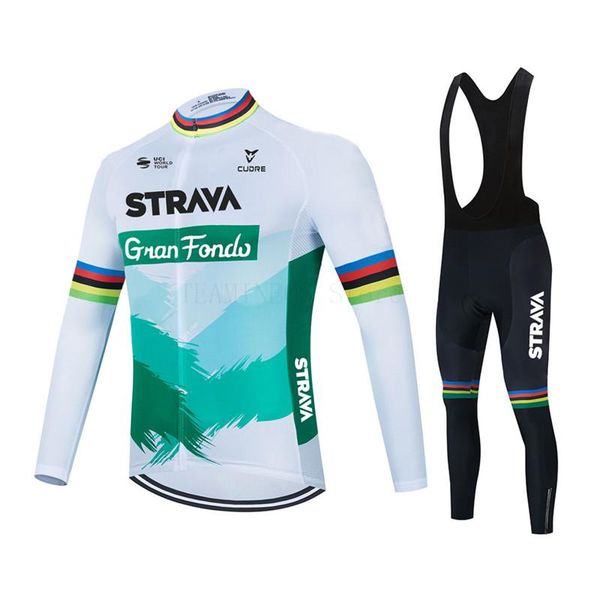 

racing sets spring autumn 2021 team long sleeve strava cycling jersey set ropa ciclismo breathable bike clothing mtb 19d gel pad, Black;blue