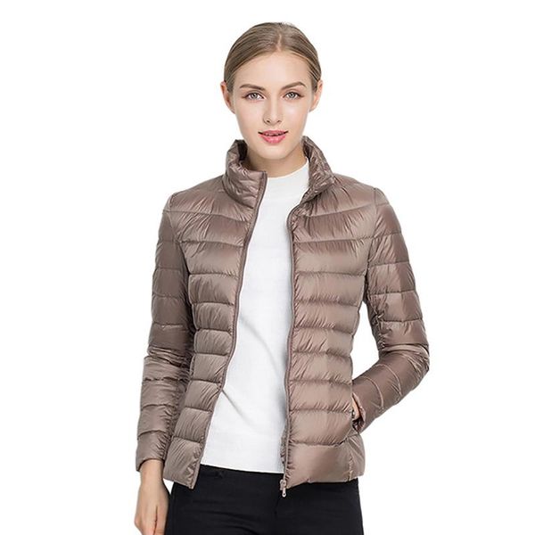 Giacche da donna 2021 Autunno Giacche da donna Casual Ultra Thin Duck Winter Down Jacket Women Warm Femaleﾠ Jacket Large Size Pink Parka Coat Fe