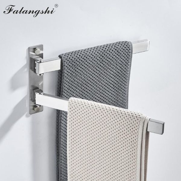 

bathroom flexible towel bar 304 stainless steel 180 swivel rotation brushed clothes hanger rack wall mounted wb8709 racks