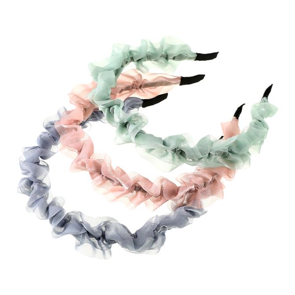 

spring pleated hairband yarn headband solid color bezel fashion turban women girl hair accessories headwear head hoop, Silver