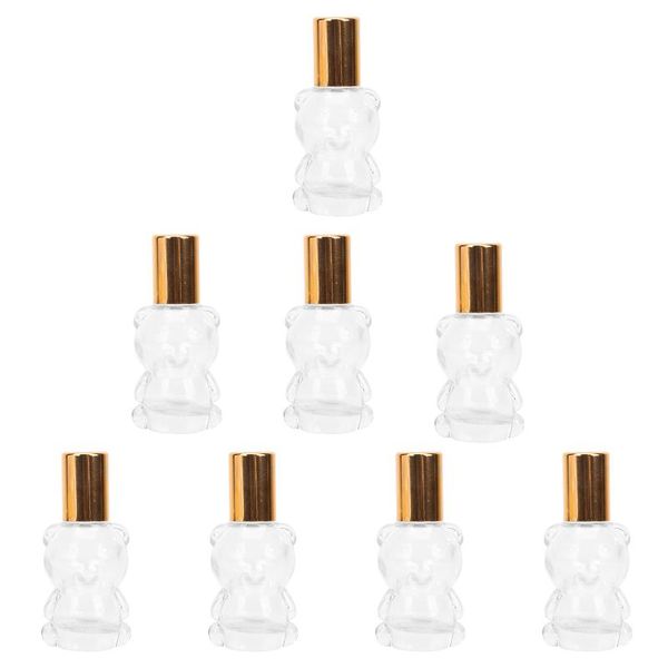 

storage bottles & jars 8pcs portable bear roller bottle compact perfume sub transparent travel