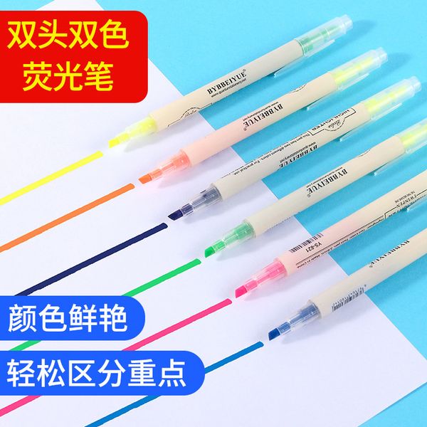 

head double two color orcent pen eye protection student marking key sentenc marker slant hand account water, Black;red