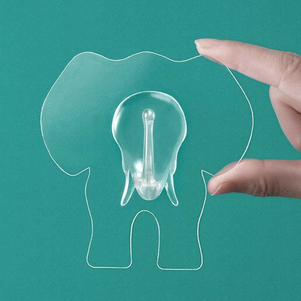 

tracels hook creative hole wall magic paste lovely elephant bathroom strong load-bearing transparent adhive