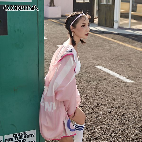 

t shirt 2021 summer windbreaker sunscreen clothes women's long sleeve pink dream vertical bar star brand large clothing, White