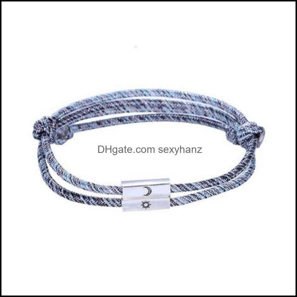 

charm bracelets jewelry bracelet moon sun, and star magnets attract lovers one hand rope boyfriend girlfriend classmate decoration drop deli, Golden;silver