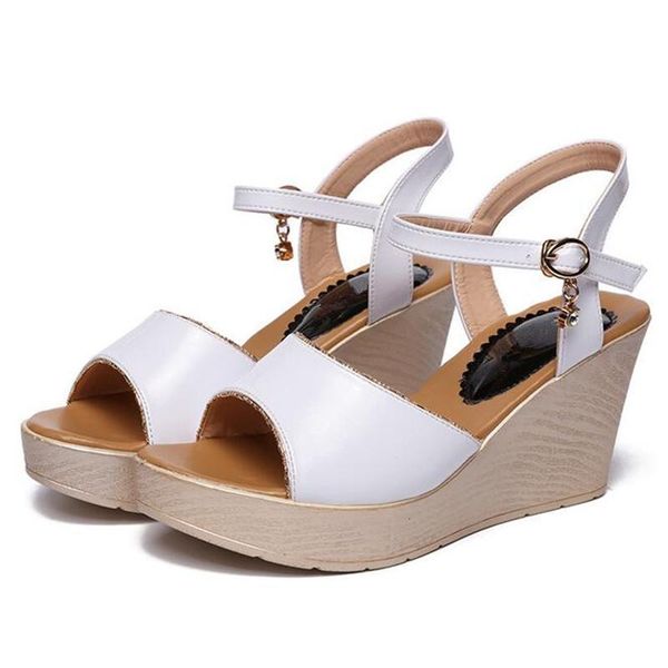 

sandals brand shoes women summer fashion wedge large size casual woman yt2q, Black