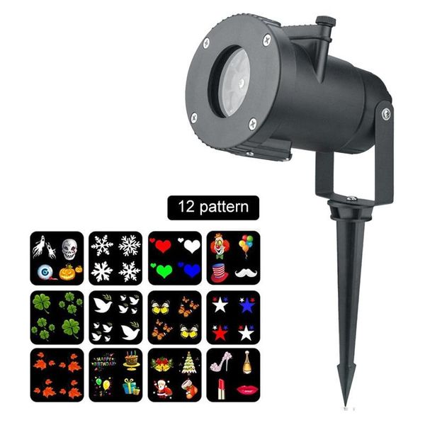 

pattern projection lamp led super bright outdoor waterproof lawn with exchangeable card holiday lamps