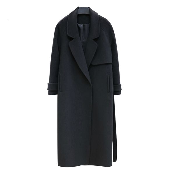 

women's suits & blazers woolen women jacket coat long slim blend outerwear korean autumn winter black overcoat ladies wool coats f, White;black