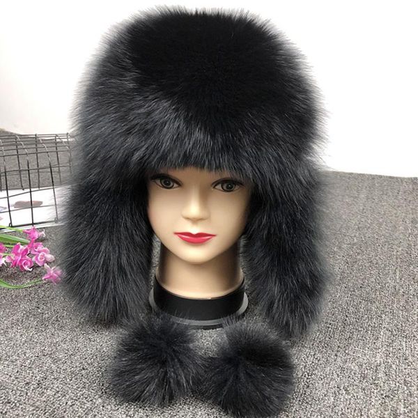 

berets women winter thicken warm faux fur hats with earmuffs outdoor windproof earflap fashion soft luxury solid color all-match caps, Blue;gray