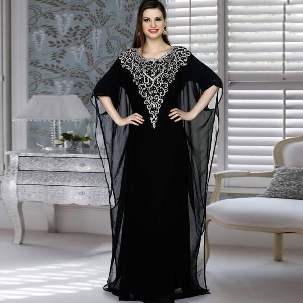 

casual dresses women dress 2021 autumn middle east muslim fashion loose robe women's printed chiffon vestido feminino, Black;gray