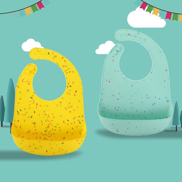 

bibs & burp cloths solid color silicone baby bib waterproof feeding cute print boys girls adjustable kids apron stuff