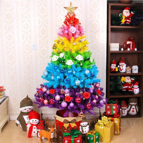 

christmas decorations 2021 arrival rainbow color tree festival decoration creative home ornaments living room