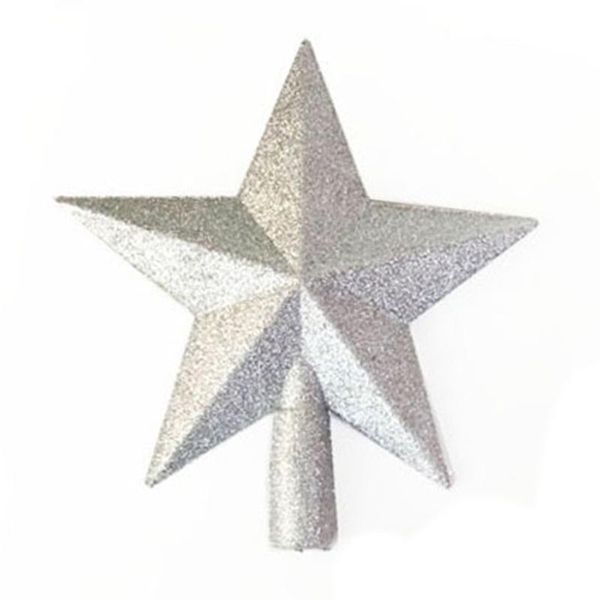 Decorazioni natalizie Stella per decorazione albero puntale 200 mm infrangibile glitter Noel anno 2022