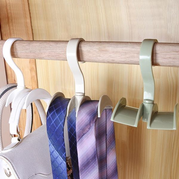 

hangers & racks ly rotating rod storage hanger handbag organizer scarf wardrobe clothes with double thickened hooks household te889
