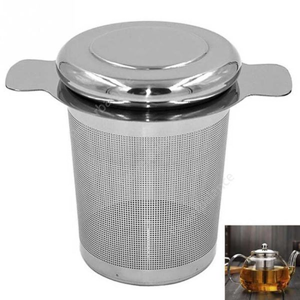 9 * 7.5cm Filtro de chá de aço inoxidável com 2 alças Chá e filtros de café Reutilizável Malha Tea Infusers Cesta DHP43