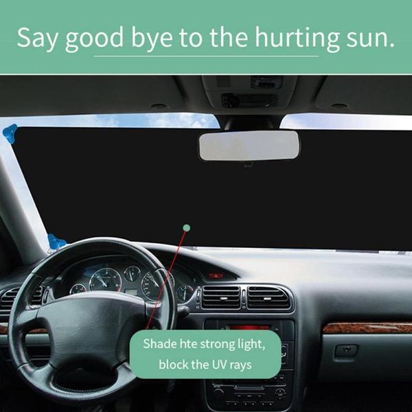 

car sunshade 115cmx62.5cm window shade uv ray blocking foldable front silver-coated cloth automobile cover